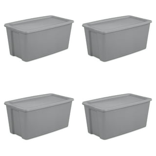 Sterilite Set of (2) 28 Qt. Storage Boxes Plastic, Titanium 