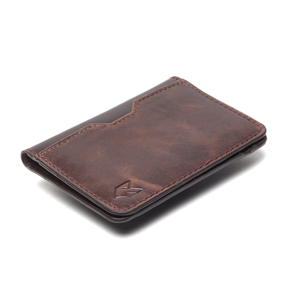 Leather Credit Card Holder Wallet for Men and Women, Thin Bifold RFID Blocking, Slim Front Pocket Minimalist Card Case Wallet (Olive Brownish)