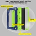 thumbnail image 3 of FIEWESEY for Moxee Tablet 2 Kids Case 8 inch ,Shockproof Kids Rugged Case with Shoulder Strap Case for Moxee 8 inch (Model:MT-T8B22) 2022 Released Tablet+Screen Protector (Navy/Green,1 Pcs), 3 of 8