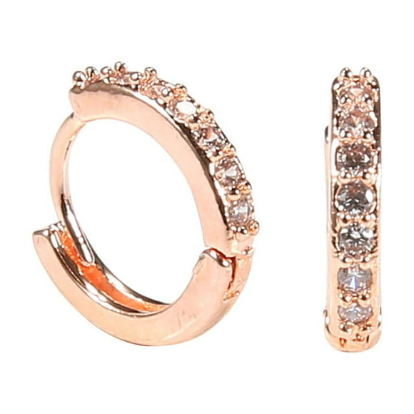 Fiudx Pendientes de Aro con Diamantes de Imitación para Mujer
