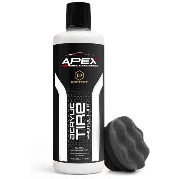 Apex Auto Products Acrylic Tire Shine & Protectant 16 fl oz with Foam Applicator