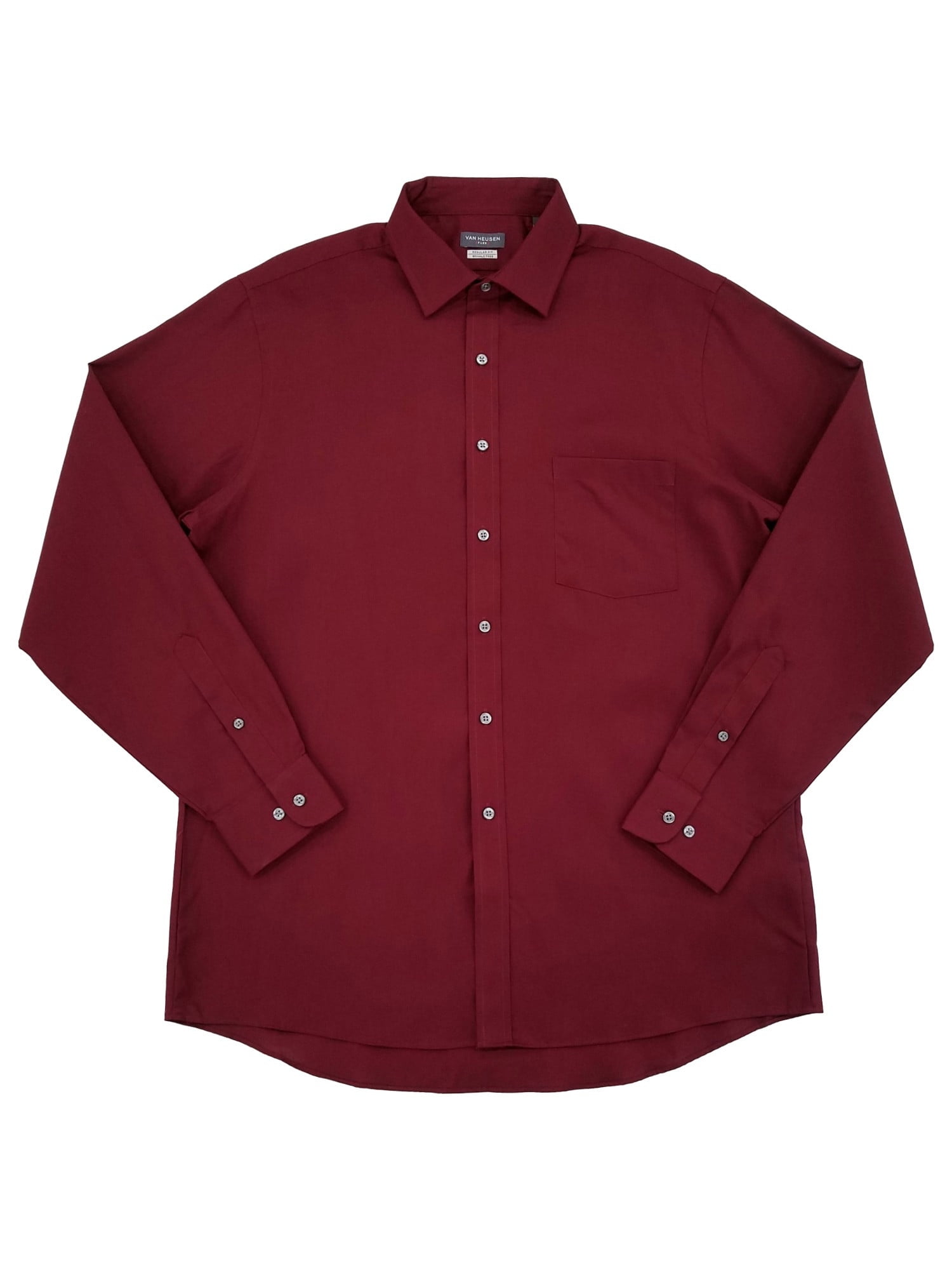 Men's Van Heusen Flex Collar Regular-Fit Pincord Dress Shirt, Size: 16-34/35, Red