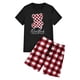 thumbnail image 3 of WILLBEST Conjunto de Camiseta y Pantalones Cortos de Verano para Hombre, Informal, con Estampado de Oso, Diseño A Cuadros, para Gimnasio, Deportes y Vacaciones, 3 of 6