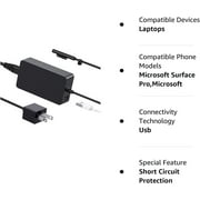 Surface Pro Charger 65W 15V 4A Laptop Charger for Surface Pro 3/4/5/6/7/8/9/X Power Supply Adapter, Compatible for Both Microsoft Surface Book Laptop/Tablet,Works with 65W&44W&36W&24W (6.6 Ft Cord)
