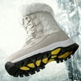 thumbnail image 5 of Snow Boots For Women Winter Waterproof Shoes Thickened Faux Fur Lined Frosty Warm Outdoor Boots(Beige), 5 of 7