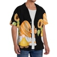 thumbnail image 2 of Fotbe Hello Spring Sunflower Gnomes Camisa Estampada de Manga Corta para Hombre, Casual de Verano, Estilo Playero, Sin Arrugas-Large, 2 of 5