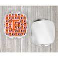 thumbnail image 4 of Letter F Football Orange White and Regalia Compact Mirror CJ1072-FSCM, 4 of 4