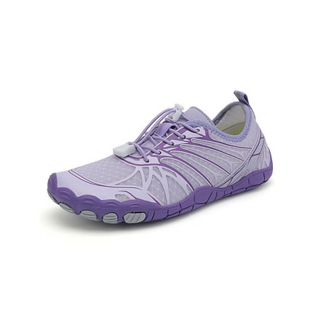 

SIMANLAN Unisex Water Shoes Barefoot Aqua Socks Quick Dry Beach Shoe Yoga Breathable Flats Outdoor Sport Sneakers Purple 7.5