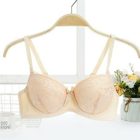 

Lace Super Push Up Lingerie Brassiere Women s Thick Bra Solid Underwear Embroidery Floral Bralette Adjusted-straps Top