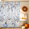 thumbnail image 5 of Blue Pumpkins Thanksgiving Shower Curtains for Bathroom, Fall Eucalyptus Leaves Weeping Waterproof Fabric Shower Curtain, Decorative Bathroom Curtain for Bathtub, 36"x72", No Hooks Included, 5 of 9