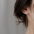 thumbnail image 3 of Pendientes de moda para mujer, estilo coreano, elegantes, largos, con borlas en forma de corazón, para el rostro, pendientes delgados, 3 of 5