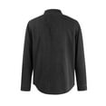 thumbnail image 3 of LTTVQM Men's Fall Fashion Retro Washed Distressed Cotton Lapel Long Sleeve Polo Shirt Black 2XL, 3 of 3
