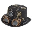 thumbnail image 3 of Sombrero Steampunk Yuyangstore con gafas y fieltro negro, 3 of 8