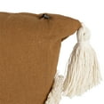 thumbnail image 5 of Northlight 16" Camel Brown Boho Square Cotton Throw Pillow with Tassels, 5 of 6