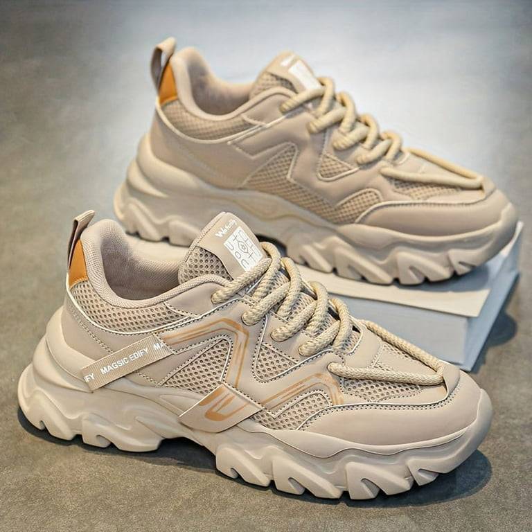 ZCNGSS Unisex Vintage Chunky Shoes Comfy Non Slip Durable Soft Sole Lace Up Sneakers For Men s Women s Outdoor Activities Walmart
