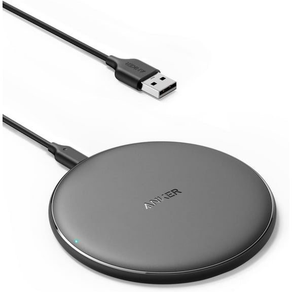 313 Wireless Charger (Pad), Qi-Certified, 10W Max Fast Charging for , Compatible with iPhone 16 Plus/15 Plus/14 Plus/12, AirPods (No AC Adapter, Not MagSafe Magnetic Charging Compatible)