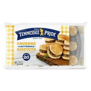 Odom's Tennessee Pride Sausage & Buttermilk Biscuits, Breakfast Sandwiches, 20-Count