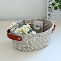 Bxaolu Storage Baskets for Organizing 1 Pack, Woven Baskets for Shelves, Closet Organizer Bins Empty Gift Basket Toy Storage for Toys, Books, Towels, Clothes, 11.8" x 9.1" x 4.72", Brown