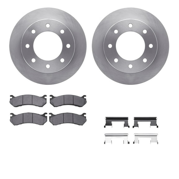 Dynamic Friction Company Rear Brake Rotors with Ultimate Duty Performance Brake Pads includes Hardware 6412-48076