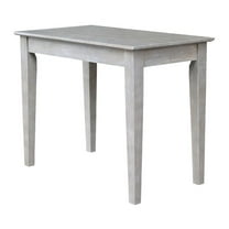 International Concepts Solid Wood Writing Desk with Butcher Block Surface Washed Gray Taupe