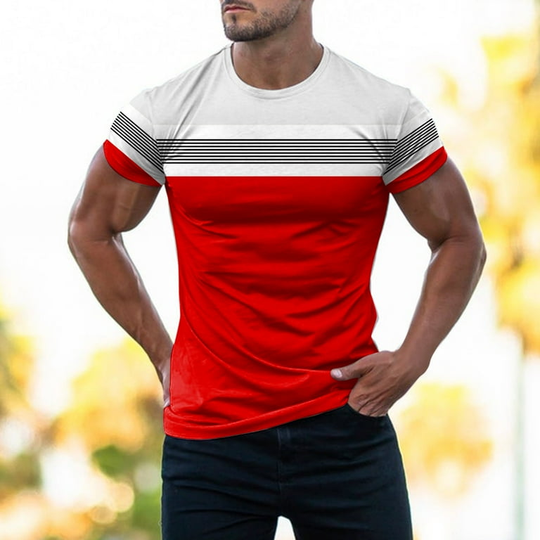 SZXZYGS Mens T Shirts V Neck Casual Mens Fashion T Shirt Short Sleeve  Crewneck Muscle Workout Shirt Tee Shirt Top 