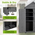 thumbnail image 3 of IVV Outdoor Fir Wood Storage Cabinet, Garden Tool Shed with Latch, 3 Removable Shelves, Sloped Waterproof Roof for Patio/Backyard/Lawn (Gray), 3 of 10