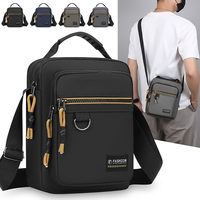 Mochila pequeña de pecho para hombre, 24x20x7cm, multifuncional, para correr y hacer deporte, ideal para llevar las manos libres. 1 unidad, color negro Rkxzt