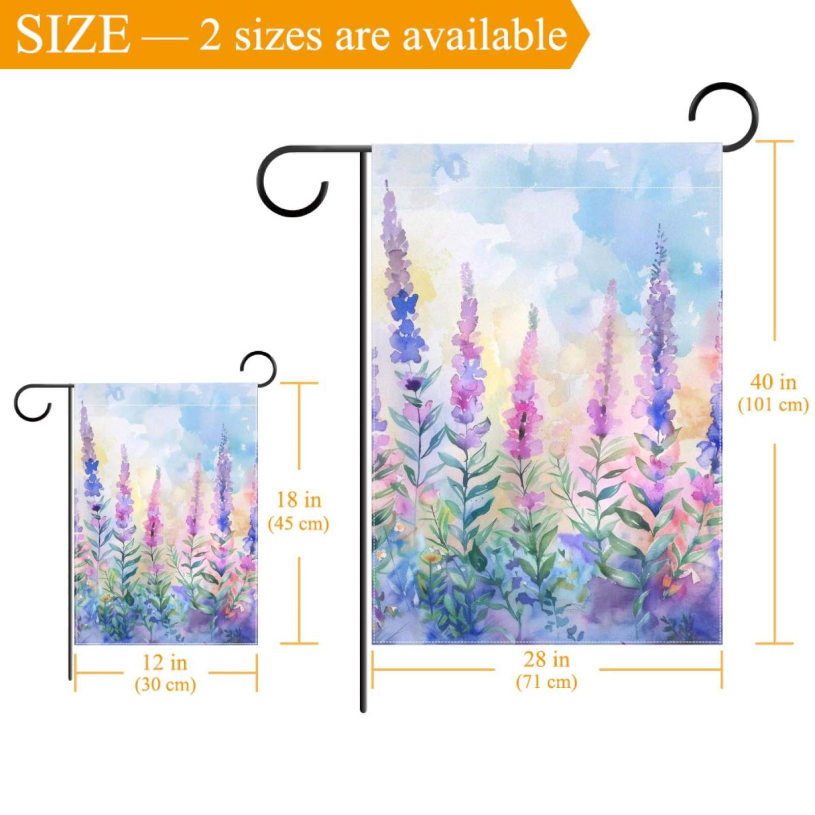 Lavender and Wild Herbs Double Sided Garden Flag Decorative Weather Resistant Yard Flag, Large DIY Vertical Flag for Farmhouse Patio Lawn, 28x40 Inch