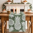 thumbnail image 2 of Table Runner 72 Inches Long, Dark Green White Pineapple Decorative Table Runner for Party Wedding Home Decor, Tropical Summer Botanical Fruits Dresser Scarves for Kitchen Tables Decor 14x72 Inch, 2 of 9