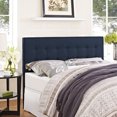 thumbnail image 1 of Modway Emily Tufted Button Linen Fabric Upholstered Queen Headboard in Navy, 1 of 7