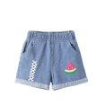 thumbnail image 2 of Tdoqot Girls Jean Shorts Printed- Cute Casual Elastic Waist Denim Shorts with Pockets Blue Size 3-4T, 2 of 3