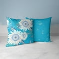 thumbnail image 2 of Sunny Blooms Throw Pillow in Aqua 18x18, 2 of 5