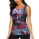 thumbnail image 1 of Fotbe Gothic Red Skull Cemetery Blusas Sin Mangas para Mujer – Estilo Casual, Corte Suelto, Slim-Fit, Cuello Redondo Deportivo, Tops de Verano para Gimnasio y Yoga-Small, 1 of 7