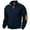 Navy, variant on Men's Winter Stand Collar Jacquard Sweatshirt, Quarter Button Pullover, Casual Joint Stitching, Elbow Patches, Multiple Colors, Various Sizes