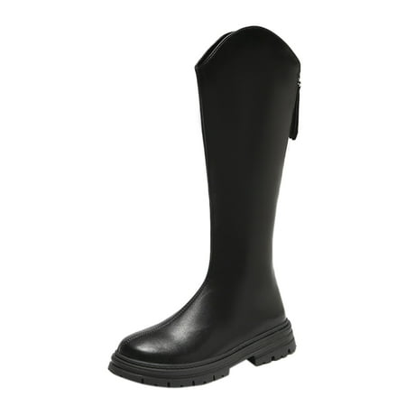 

ZIZOCWA Comfortable Shoes For Women Standing All Day Wide Calf Thigh High Boots For Women Leather Women Mid Calf Boots Autumn And Winter Fashion Solid Color Simple Comfortable Low Heel Square Heel Ol