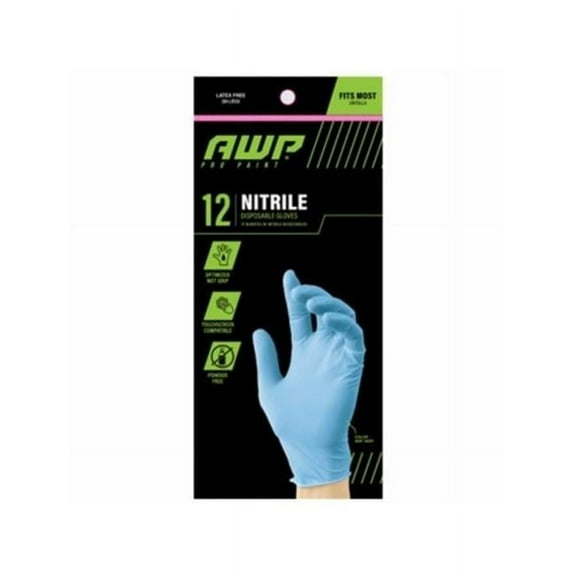 Disposable Nitrile Gloves - One Size - 12 Count