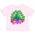 thumbnail image 3 of Inktastic Peacock and Flowers Boys or Girls Toddler T-Shirt, 3 of 5