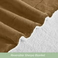 thumbnail image 4 of Elegant Comfort Soft, Reversible Sherpa Blanket, Flannel Fleece Throw for Couch and Bed, Warm and Plush Winter Blanket, Full, Taupe, 4 of 5
