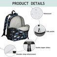 thumbnail image 4 of Police and Star Black Pattern Backpack for School, Cute School Bag with Adjustable Shoulder Straps and Padded Back, 13.8"x11.4"x6", 4 of 5