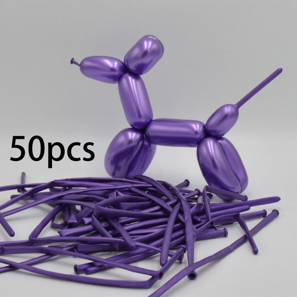 50x de látex de torsión larga para modelar, decoraciones de animales DIY, engrosamiento para trucos de magia, fiestas infantiles, carnavales, Púrpura perfecl Globos largos retorcidos