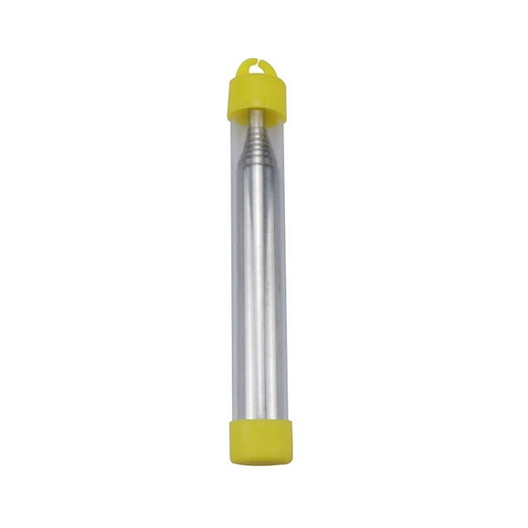 Outil de Démarrage d'Incendie Extérieur : Soufflet Extensible en Acier Inoxydable de 9,3 mm de Diamètre, Tuyau de Soufflage Portable et Résistant à la Rouille pour le Camping, la Randonnée, Éclairage de Feu Efficace – Conception Jaune Format de Poche