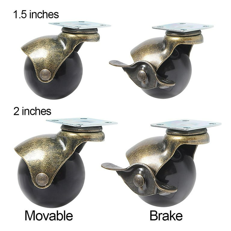 Sofa Platform Rollers Wheel Pulley Brake Mute Wheel Office Chair Wheels Chair Caster Furniture Caster 1.5 Inches BRAKE, Men's