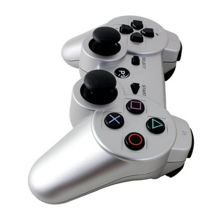 Ps3 Controller Sixaxis PS3 controller Wireless Bluetooth Double Shock Sixaxis Remote Gamepad for Sony PS3 PlayStation 3-silver ()