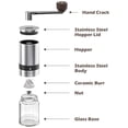 thumbnail image 3 of 2X Manual Coffee Grinder - Hand Coffee Mill with Ceramic Burrs 6 Adjustable Settings - Portable Hand Crank (Straight), 3 of 8