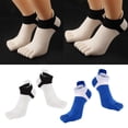 thumbnail image 1 of Calcetines de Malla Atlética Macarena Unisex Cinco Dedos Blanco Azul, 1 of 8