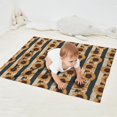 thumbnail image 2 of Beige Stripe Sunflower Pattern Blanket,Comfortable Soft Flannel Throw Blanket,All Season,Warm Lightweight Blankets for Sofa Bed Couch Living Room Chair,30"x40", 2 of 4