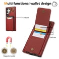 thumbnail image 2 of Allytechgroup RFID Blocking PU Leather Flip Wallet Cell Phone Case with Lanyard for Samsung Galaxy A05, Red, 2 of 7