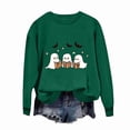 thumbnail image 2 of Hurxie Halloween Spooky Season Sweatshirt Women Cute Ghost Graphic Pullover Tops | Magical Halloween Sweatshirts, Womens Black Cat Ghost Shirts, Funny Halloween Long Sleeve Sweater, 2 of 4