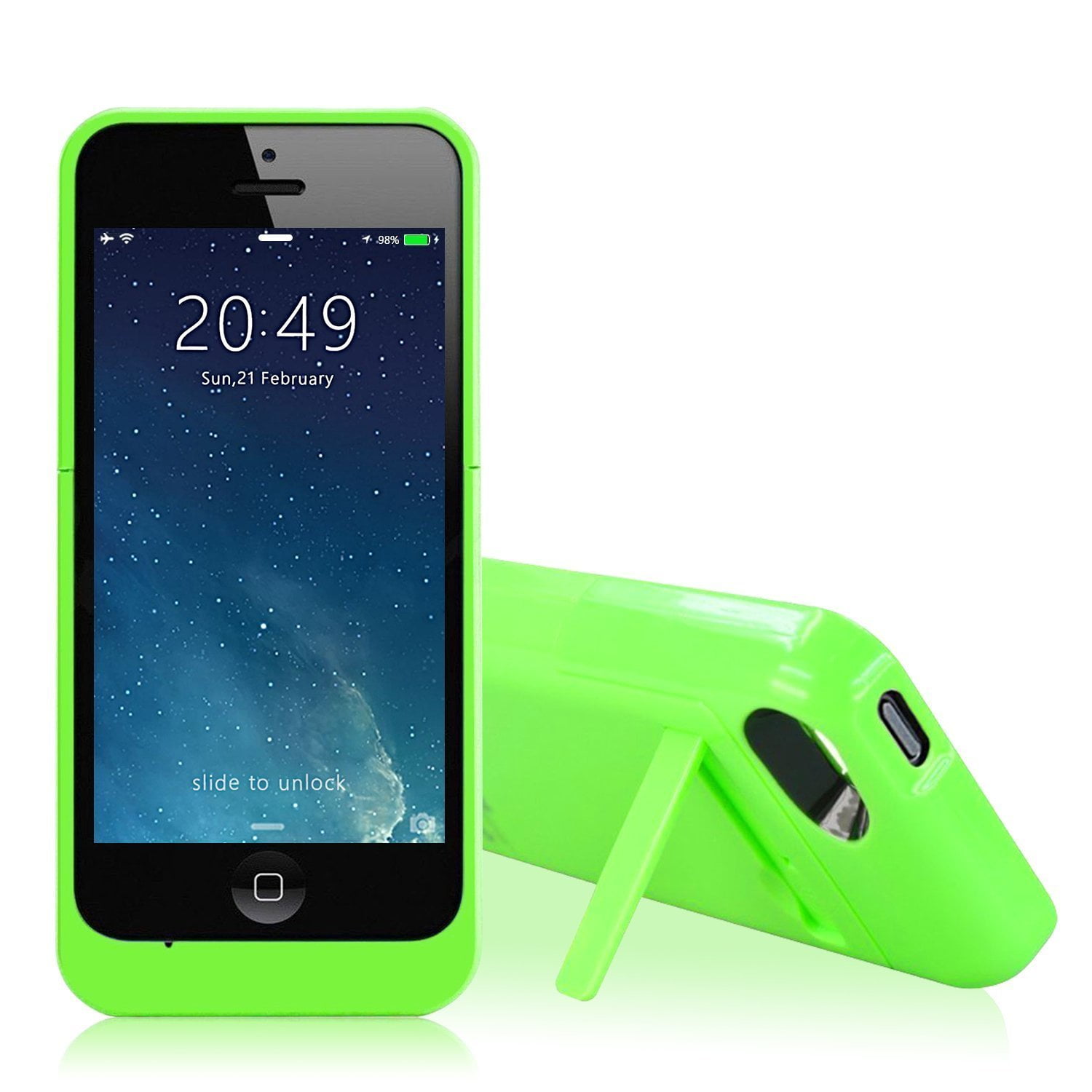 iPhone 5S Charger Case 2200 Mah Slim Battery Charger Case for iPhone 5_5S_SC_SE by ISAKO with 4