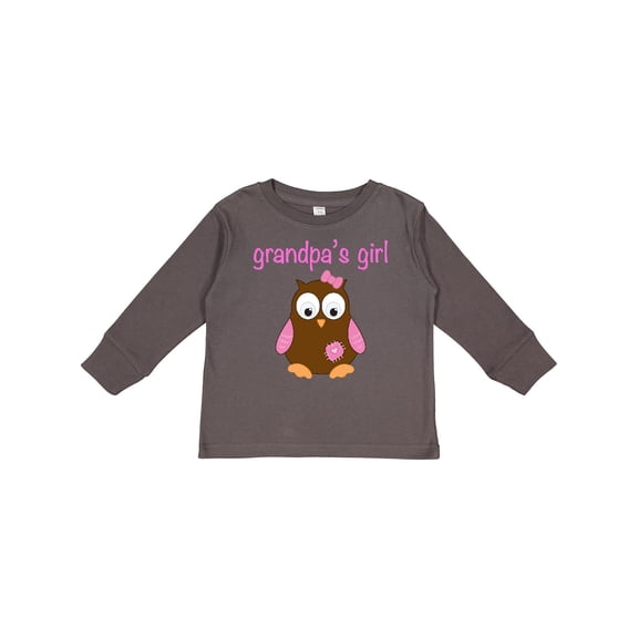 Inktastic grandpa's girl - owl Girls Long Sleeve Toddler T-Shirt